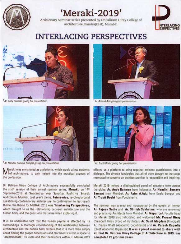 Indian Architect & Builder ,Meraki 2019 Interlacing Perspectives - Volume 33 (2)